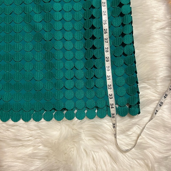 Ralph Lauren emerald green sheath dress laser cut circle overlay size 6 - Picture 8 of 12